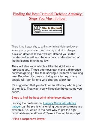 Finding the Best Criminal Defence Attorney