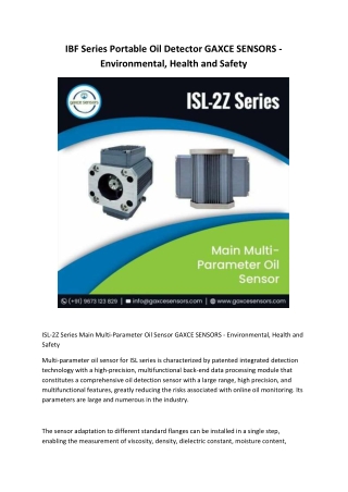 IBF Series Portable Oil Detector GAXCE SENSORS