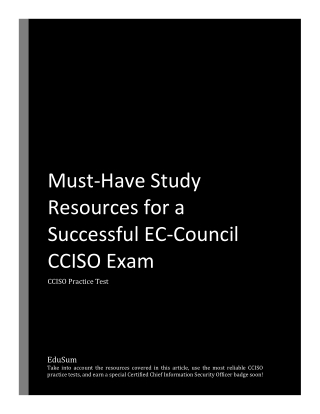 Must-Have Study Resources for a Successful EC-Council CCISO Exam