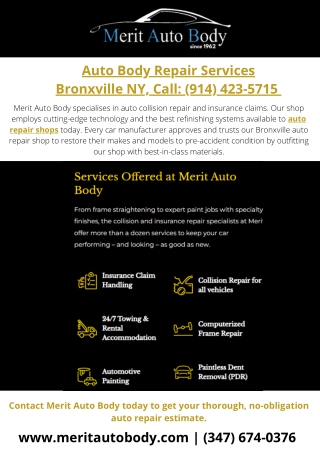 Auto Body Repair Services Bronxville NY, Call: (914) 423-5715