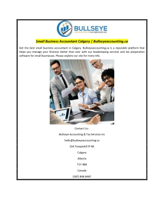 Small Business Accountant Calgary | Bullseyeaccounting.ca