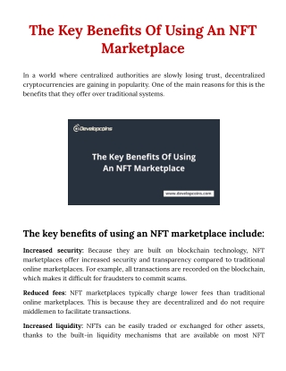 Benefits-Of-Using-An-NFT-Marketplace