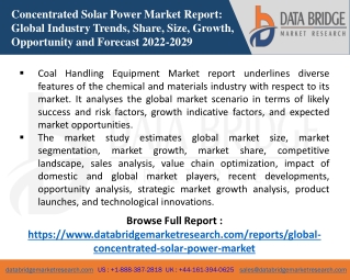 Global Concentrated Solar Power Market pdf -Chemical Material