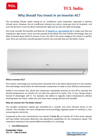 Why Should You Invest In An Inverter AC?