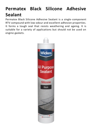 Permatex Black Silicone Adhesive Sealant