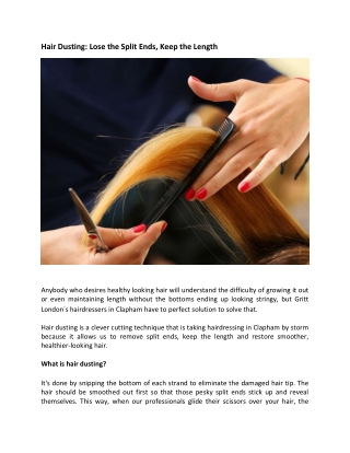 Hair Dusting Lose the Split Ends, Keep the Length