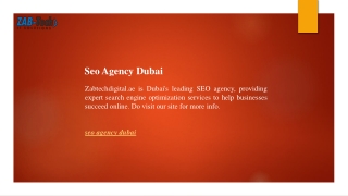 Seo Agency Dubai  Zabtechdigital.ae