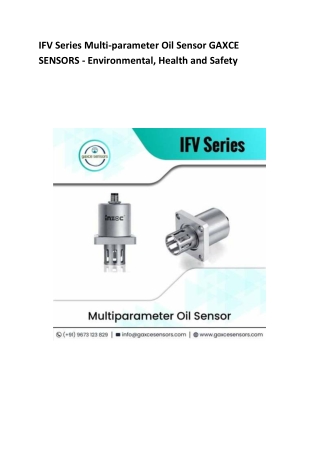 IFV Series Multi-parameter Oil Sensor GAXCE SENSORS