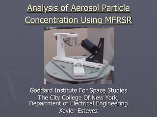 Analysis of Aerosol Particle Concentration Using MFRSR