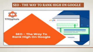 SEO - The Way To Rank High On