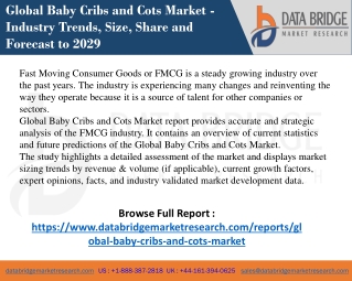 Global Baby Cribs and Cots Market Industry Trends, Opportunity and Forecast