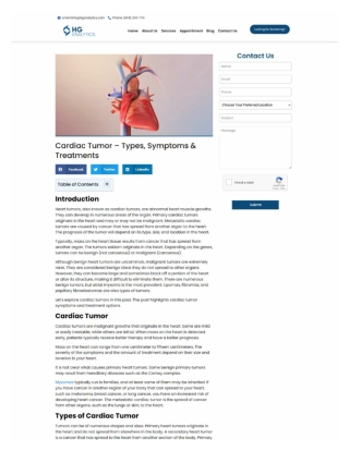 Cardiac Tumor – Types, Symptoms & Treatments