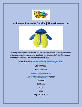 Halloween Jumpsuits for Kids  Riocokidswear com