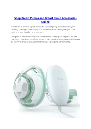 Shop Breast Pumps and Breast Pump Accessories Online