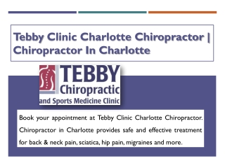 Tebby Clinic Charlotte Chiropractor | Chiropractor in Charlotte