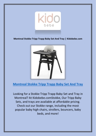 Montreal Stokke Tripp Trapp Baby Set And Tray | Kidobebe.com