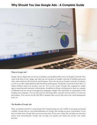 Why Should You Use Google Ads - A Complete Guide