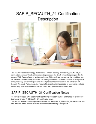 SAP P_SECAUTH_21 Certification Description