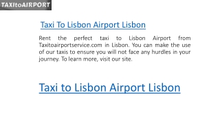 Taxi To Lisbon Airport Lisbon  Taxitoairportservice.com