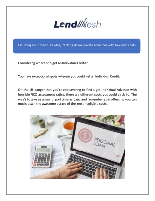 Personal Loan At Low Rate Of Interest  Lendmesh