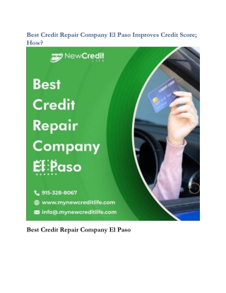 Best Credit Repair Company El Paso Improves Credit Score