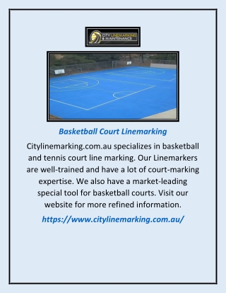 Basketball Court Linemarking | Citylinemarking.com.au