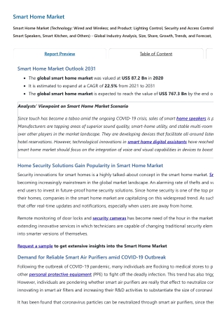 Smart Home Market 2021 - 31 _ Industry Share, Size, Growth