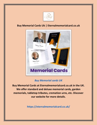 Buy Memorial Cards Uk | Eternalmemorialcard.co.uk