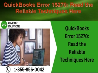 QuickBooks Error 15270 Read the Reliable Techniques Here