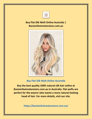 Buy Flat Silk Weft Online Australia | Baciamihairextensions.com.au