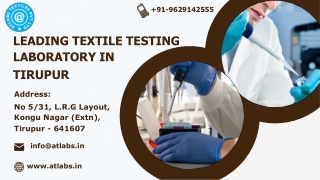 Leading Textile Testing Laboratory in Tirupur