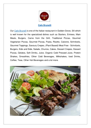 Up to 10% off - Cafe Brunelli Cafe Menu Golden Grove