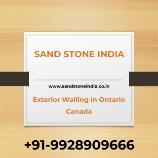 Exterior Walling in Ontario Canada - Sand Stone India