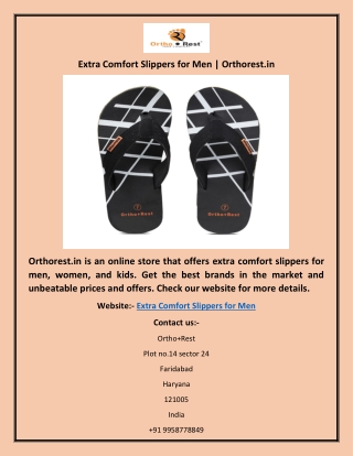 Extra Comfort Slippers for Men | Orthorest.in