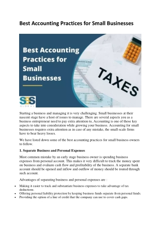 Best Accounting Practices for Small Businesses