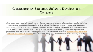 Cryptocurrency Exchange Software Development Company - Coin Developer India