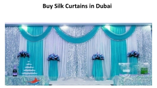 Buy Silk Curtains in Dubai