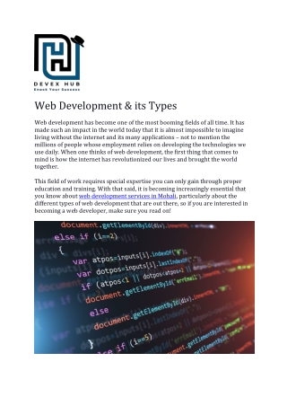 Web Development Services in Mohali