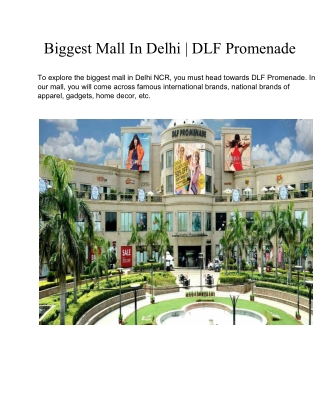 Biggest Mall In Delhi NCR | DLF Promenade