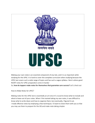 How to Make Self-Notes Like a Pro for UPSC_ Topper’s Strategy Revealed!