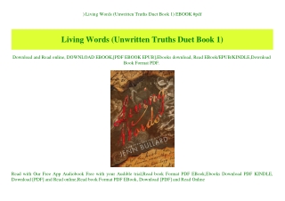 ^READ) Living Words (Unwritten Truths Duet Book 1) EBOOK #pdf
