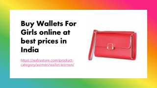 Buy Wallets For Girls online at best prices in India