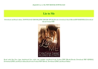 [Epub]$$ Lie to Me PDF EBOOK DOWNLOAD