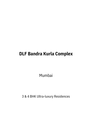 Dlf Bandra Kurla Complex Mumbai | E-Brochure