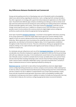 Key Differences Between Residential and Commercial