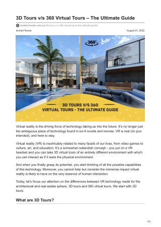 3D Tours vs 360 Virtual Tours  The Ultimate Guide