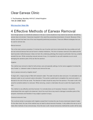 Clear Earwax Clinic