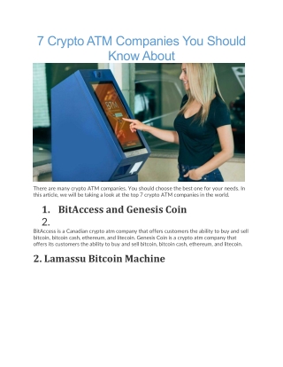 Crypto atm companies