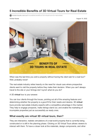 5 Incredible Benefits of 3D Virtual Tours for Real Estate