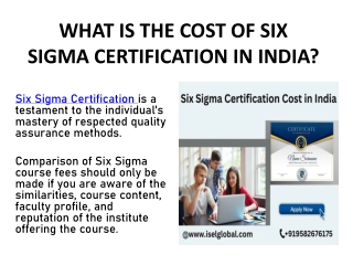 What is the cost of six sigma certification